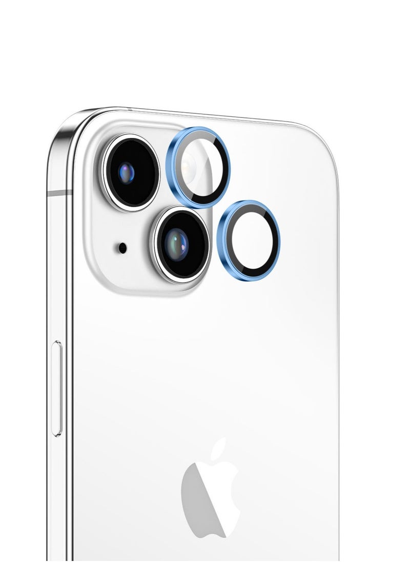 AMAZINGthing Supreme Tempered Glass for iPhone 15 and iPhone 15 PLUS Camera Lens Protector Aluminum AR Lens Defender - Light Blue  - Image 1