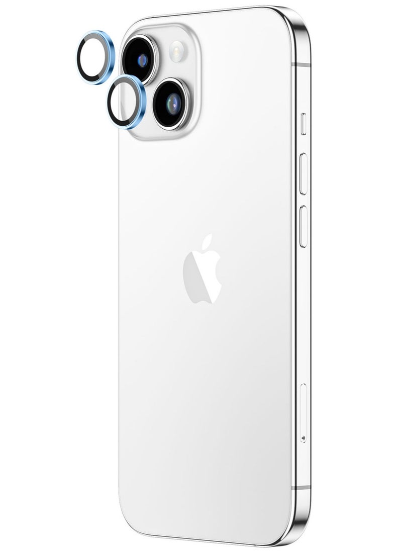 AMAZINGthing Supreme Tempered Glass for iPhone 15 and iPhone 15 PLUS Camera Lens Protector Aluminum AR Lens Defender - Light Blue  - Image 4