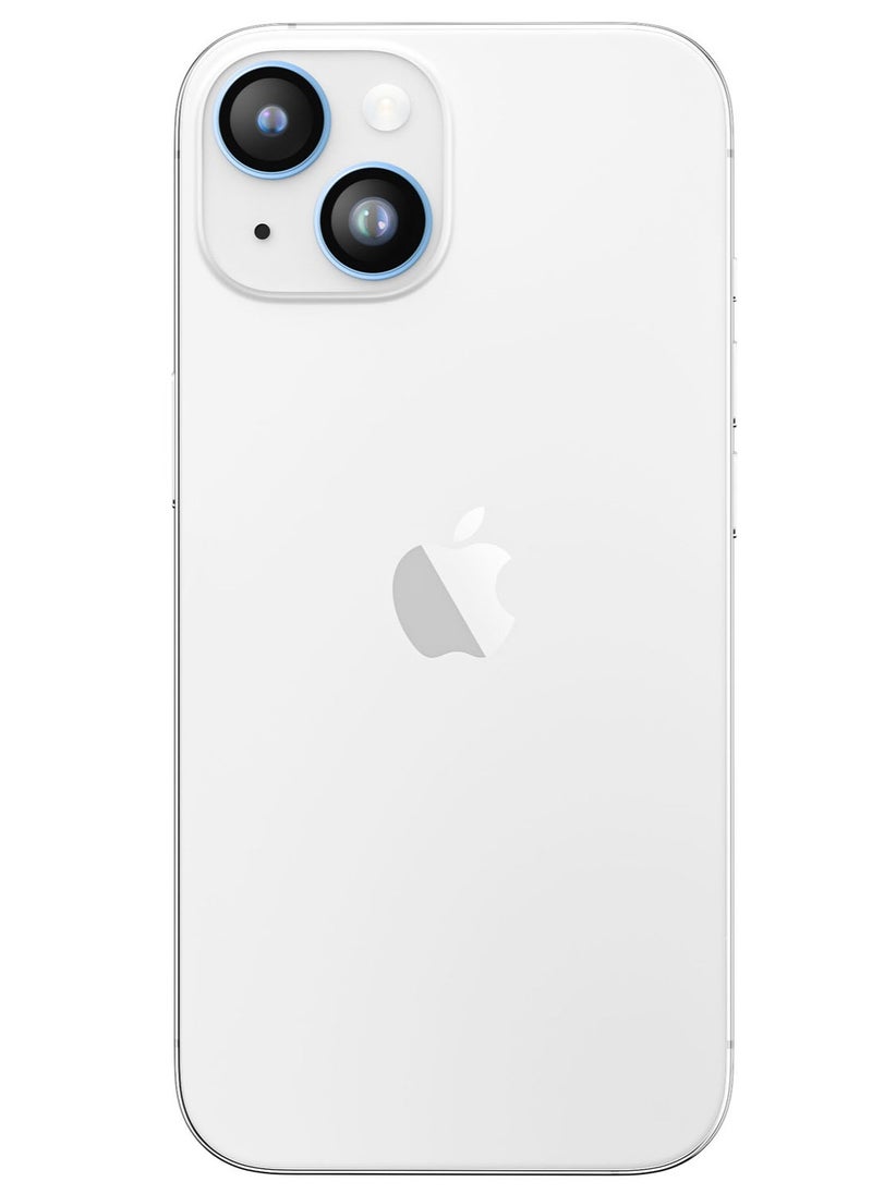 AMAZINGthing Supreme Tempered Glass for iPhone 15 and iPhone 15 PLUS Camera Lens Protector Aluminum AR Lens Defender - Light Blue  - Image 3