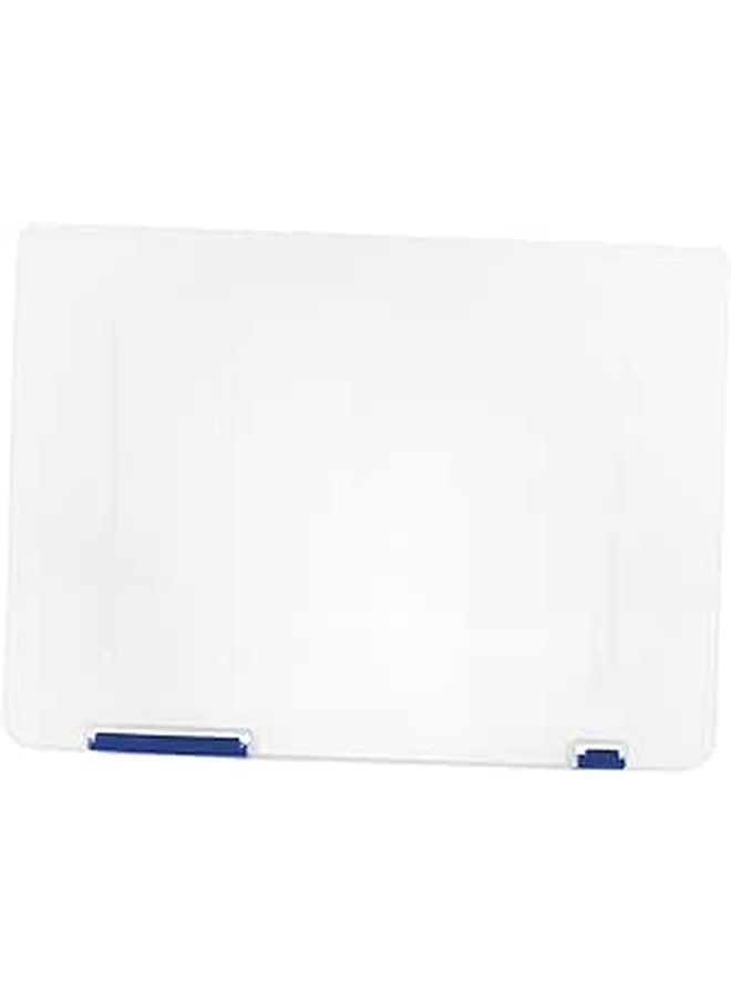 Blue Plastic Storage Box Stackable File Case For Organizing Documents Photos Office Supplies - Image 1