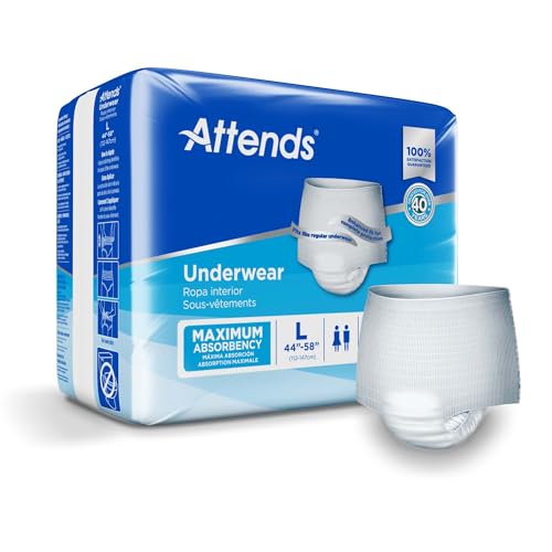 Attends Adult Absorbent Underwear, Large [72 Count] - Maximum Absorbency for Men and Women - Disposable Pull-On Diapers with Tear-Away Sides and Breathable Waistband - AP0730 - Image 1