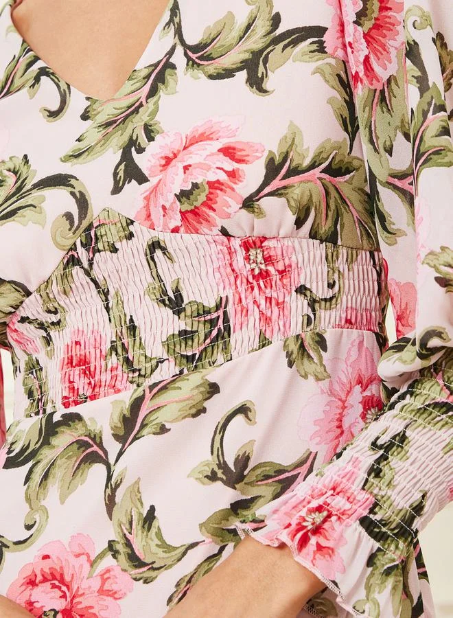 Styli Floral Print Dress