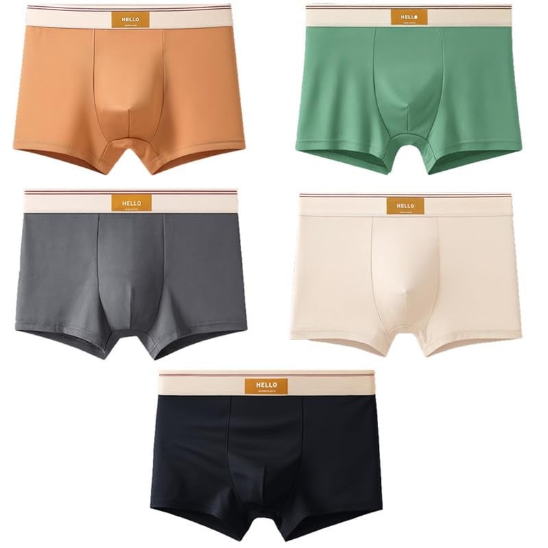 Lymio Men Underwear || Men Underwear Trunk || Pack of 5 (Black-Cream-Orange-Green-Grey-2XL) Multicolour - Image 1