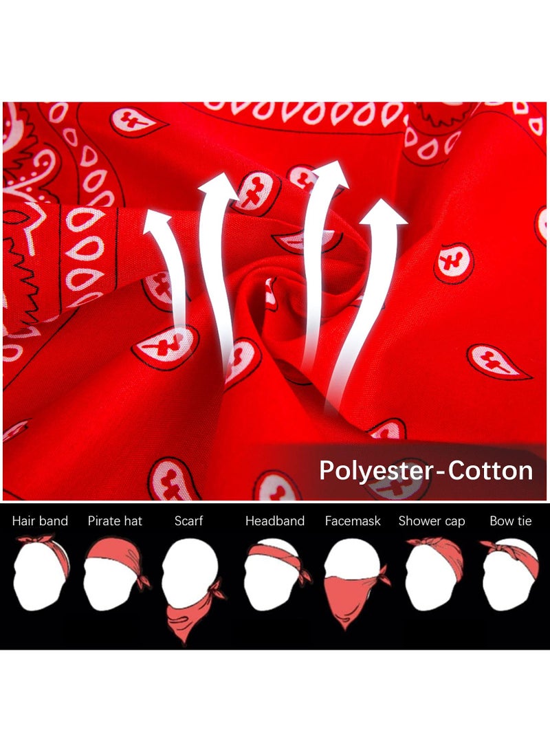 Sweet seven 2 قطع باندانا بتصميم بايزلي - وشاح قراصنة للرجال والنساء - أغطية رأس متعددة الاستخدامات من البوليستر-قطن للحفلات وأسلوب رعاة البقر - Image 3