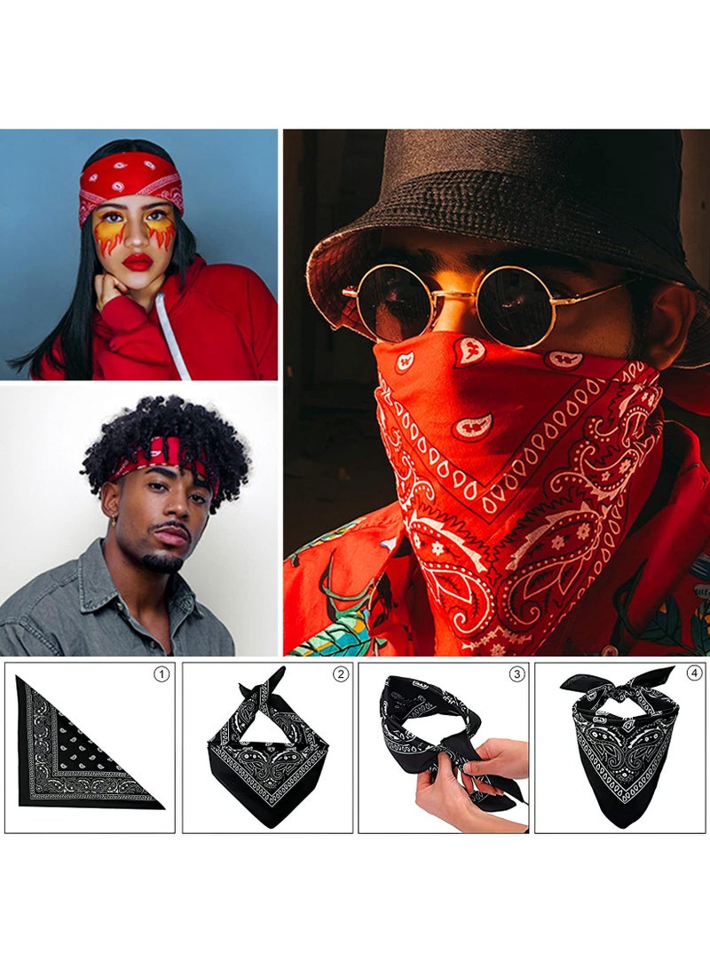 Sweet seven 2 قطع باندانا بتصميم بايزلي - وشاح قراصنة للرجال والنساء - أغطية رأس متعددة الاستخدامات من البوليستر-قطن للحفلات وأسلوب رعاة البقر - Image 4