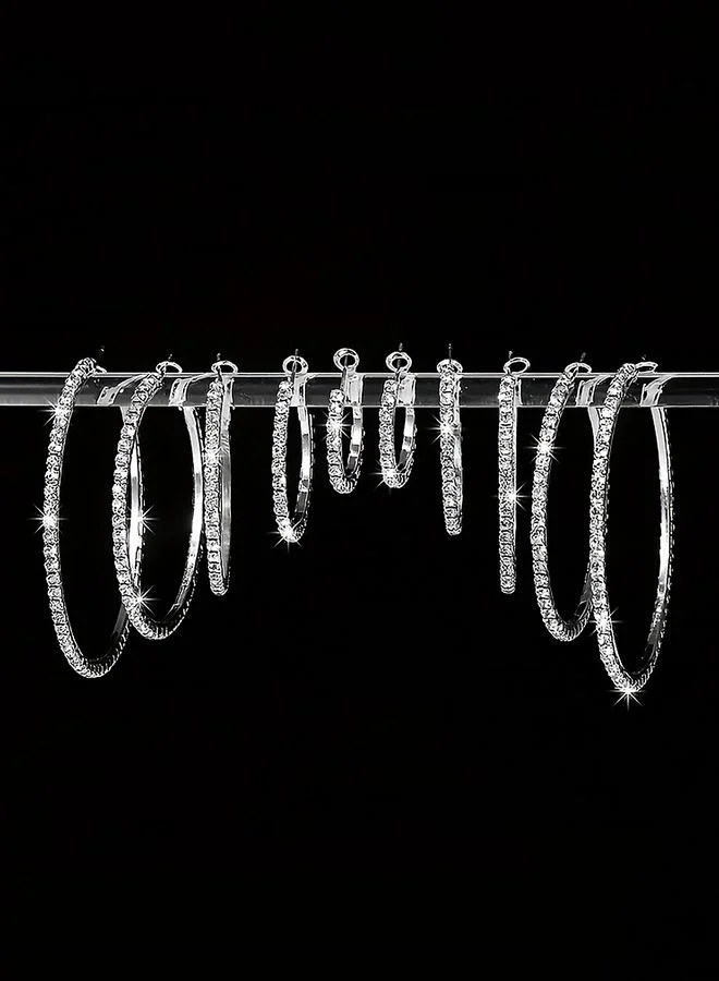 تايك تو Take Two Set of 5 - Embellished Hoop Earrings