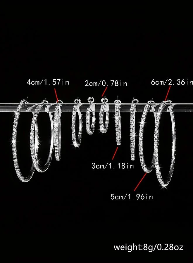تايك تو Take Two Set of 5 - Embellished Hoop Earrings