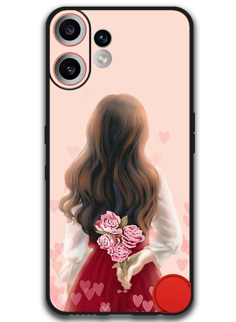 Theodor Case Compatible with Nothing CMF Phone 2 Pro 6.77 Inch Protection Shockproof Bumper Cover Girl Hiding Flowers - Image 1