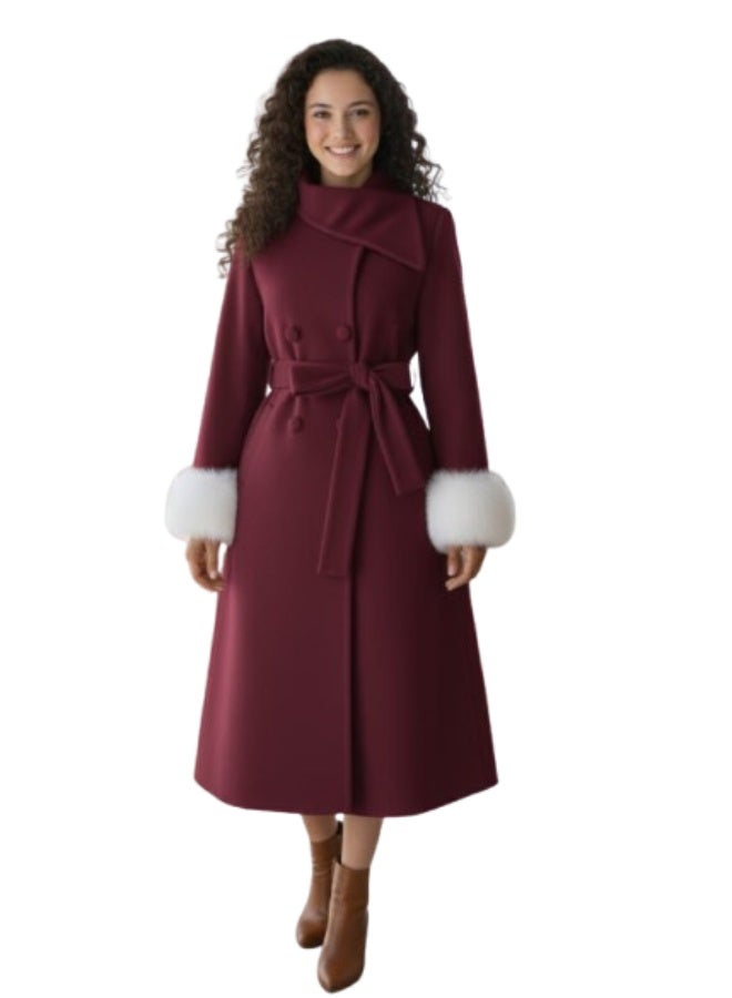 بلطو جوخ كم فرو اللون النبيتي من وزن 65–85 كجم الكود: 543 - Image 2