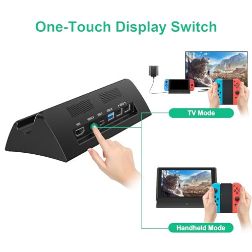RuntoGOL TV Docking Station for Switch-4K 1080P HDMI Output/USB-C Port/USB 3.0 Port,Replacement for Official Switch Dock(Only Dock) - Image 3