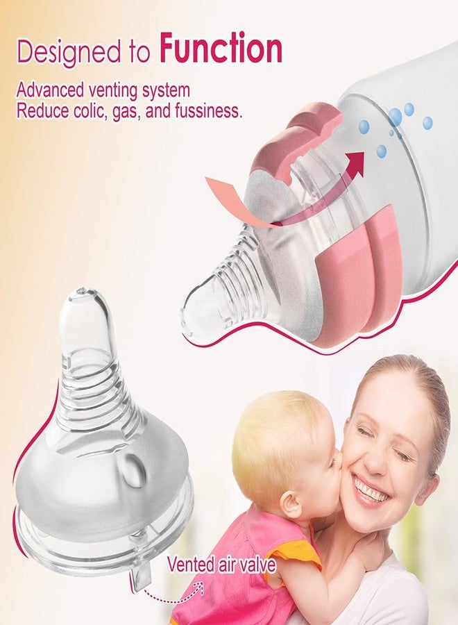 NENESUPPLY حلمات زجاجات الأطفال الطبيعية Nenesupply 4 قطع. مستوى 3 تدفق 3 حجم M للحلمات للأطفال من 3 أشهر وما فوق. حلمة ذات تدفق متوسط وفتحة واسعة مضادة للمغص تعمل مع زجاجات Nenesupply وزجاجات Lansinoh Spectra. - Image 3