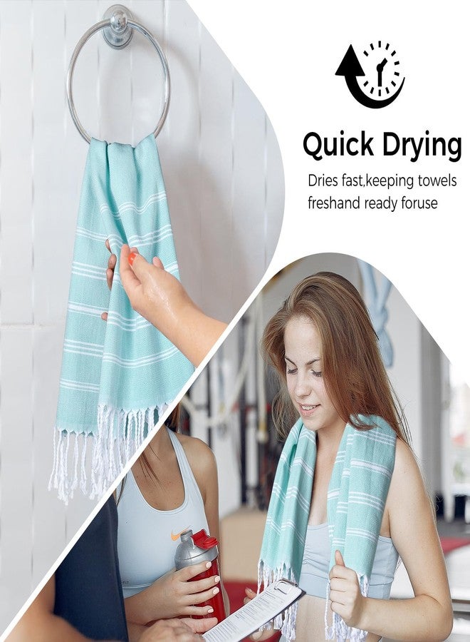 cabanana Hand Towels for Bathroom - 2-Pack,20x30 Inch-100% Cotton,Turkish Bathroom Hand Towels,Super Absorbent & Quick-Dry Soft for Bath, Kitchen, Spa, Face, Hair, Dishcloth (Aqua) - Image 3