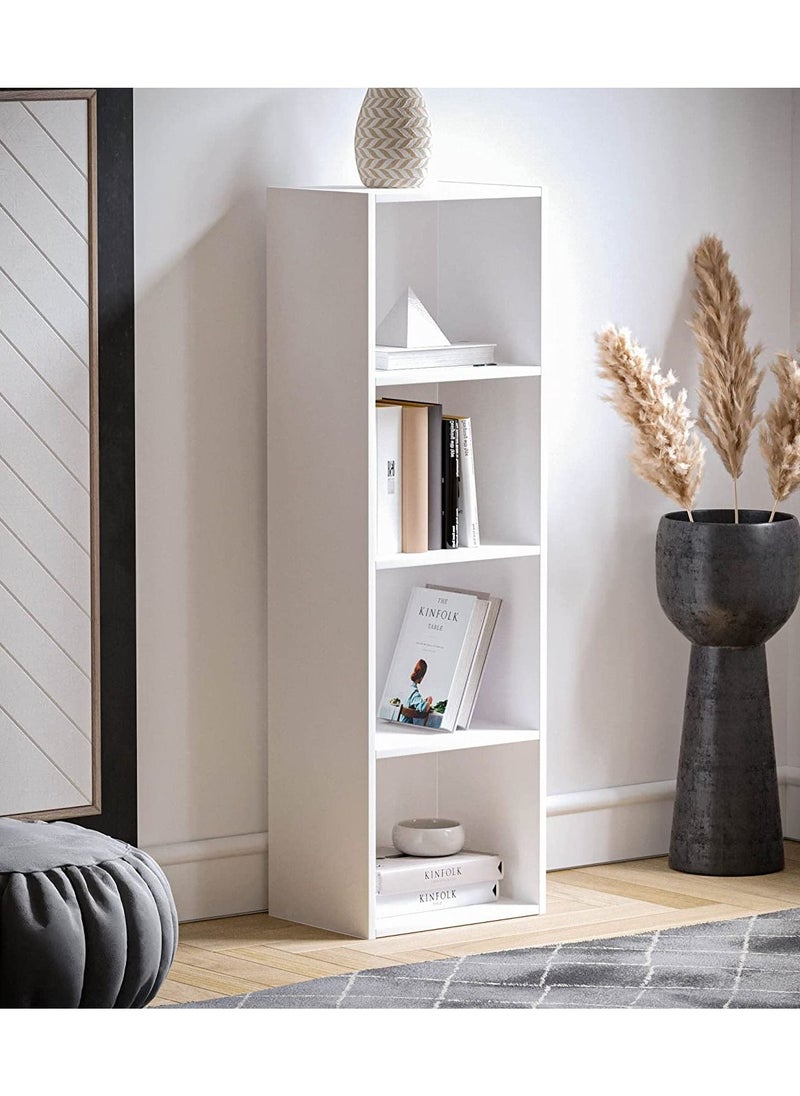 MODERN HOME Bookcase and accessory Display Unit of wood 4Tier white  - Image 1