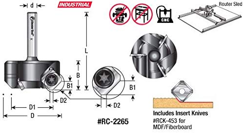 Amana Tool - 3Fl 2" Dia Spoilboard 1/2" Shnk (RC-2255), Industrial Grade - Image 4