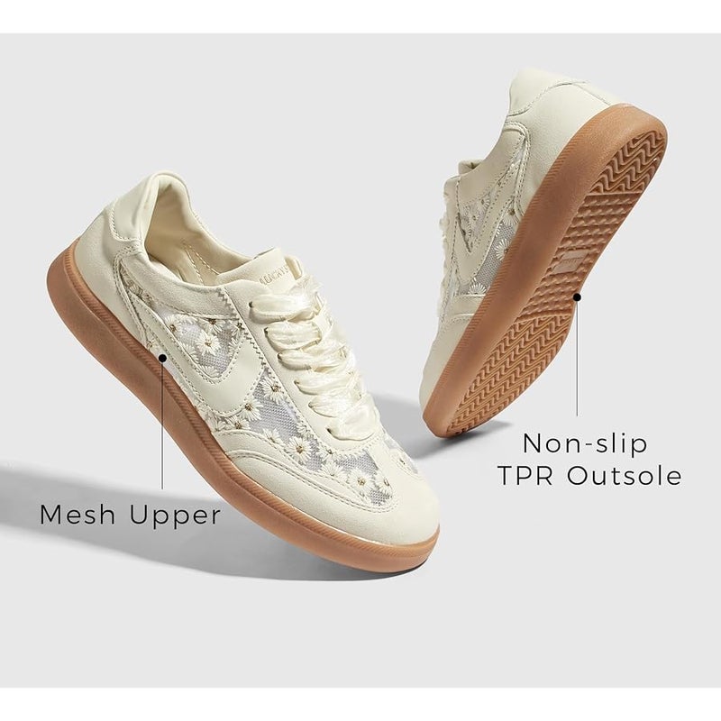 LUCKY STEP Women's Retro Trainers, Fashionable Classic Casual Shoes, Non-Slip Comfortable Skate Shoes for Walking - Image 4