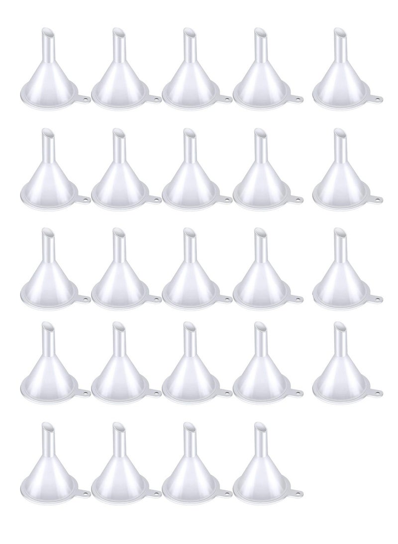 SYOSI 24 Pack Mouth Clear White Plastic Filter Funnel Oil Funnels Mini Clear Plastic Funnels for Fragrance Essential Oils Lab Bottle for Kitchen/Laboratory/Garage/Car Liquids  - Image 1