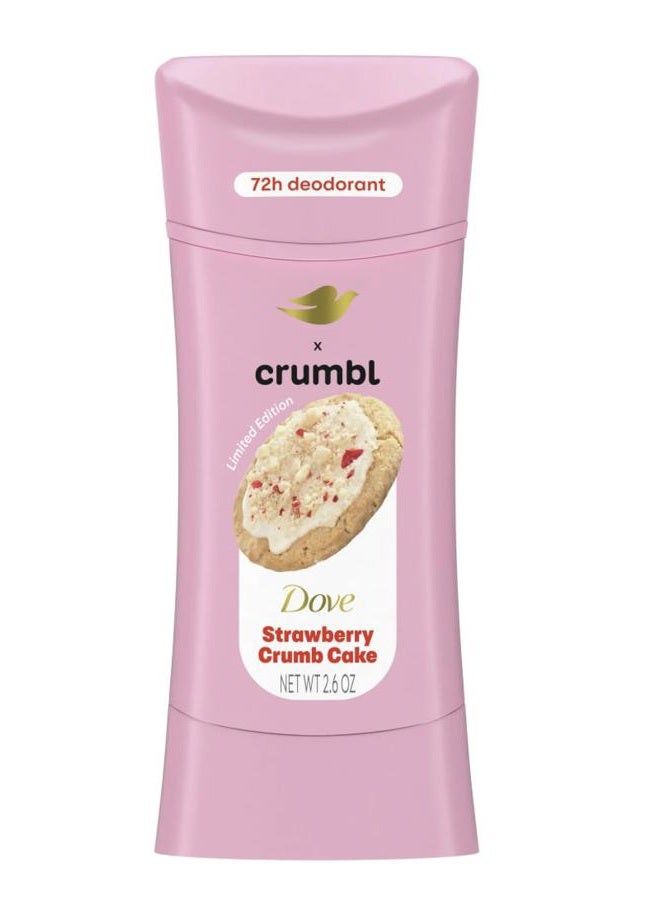 Dove x Crumbl 1 Pack Deodorant Stick Crumbl Strawberry Crumb Cake Aluminum Free, 2.6 oz - Image 1