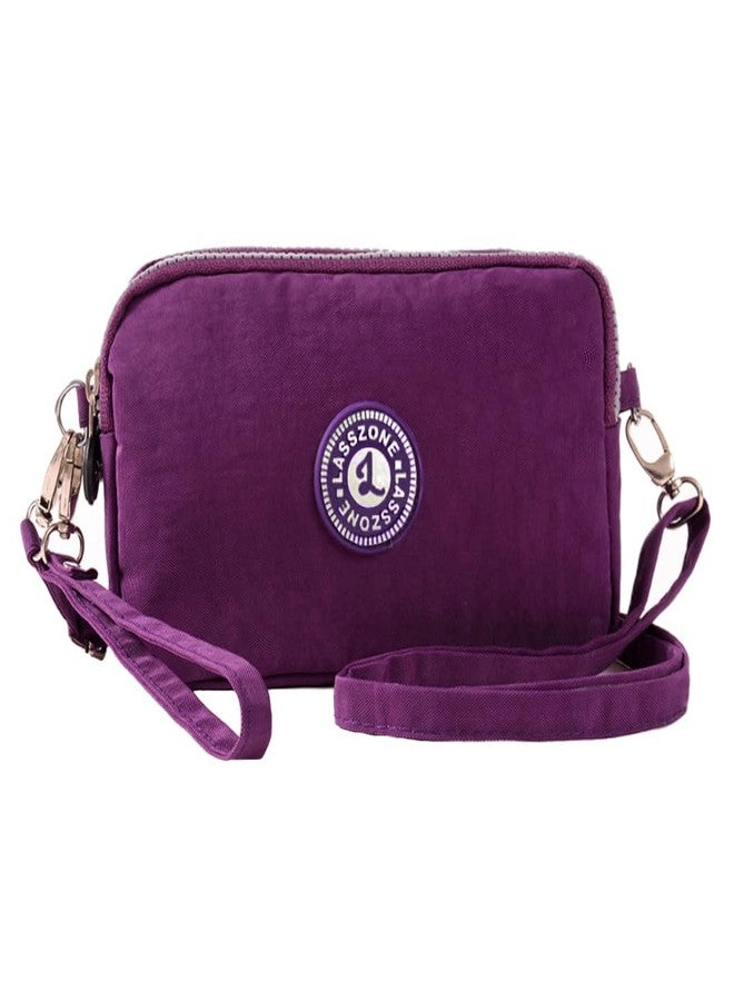 LassZone Women's Crossbody Shoulder Bags Waterproof Nylon Cell Phone Wallet Handbags 3 Layers Zipper Wristlet Purse - Image 1