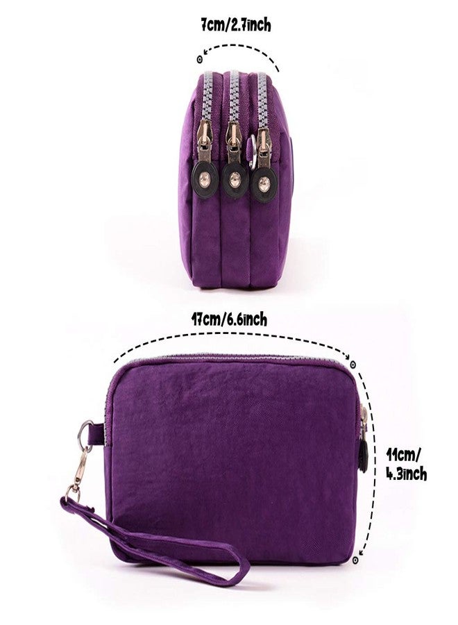 LassZone Women's Crossbody Shoulder Bags Waterproof Nylon Cell Phone Wallet Handbags 3 Layers Zipper Wristlet Purse - Image 5