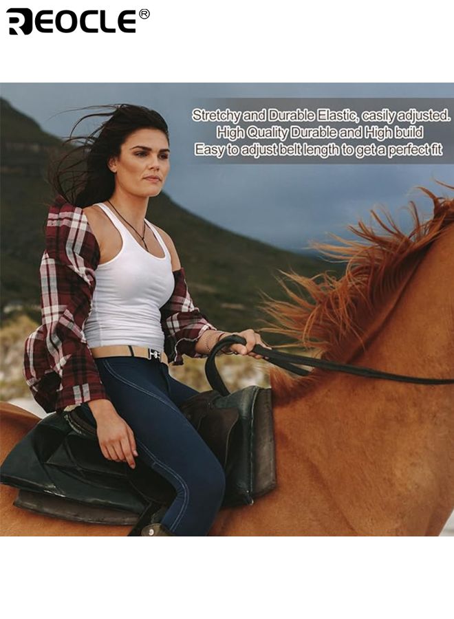 ريوكل 2 قطعة أحزمة مطاطية للفروسية حزام ركوب الخيل حزام بت لرياضة ركوب الخيل وأنشطة الفروسية للنساء والرجال الدراجين (عرض 1.9 بوصة) - Image 5