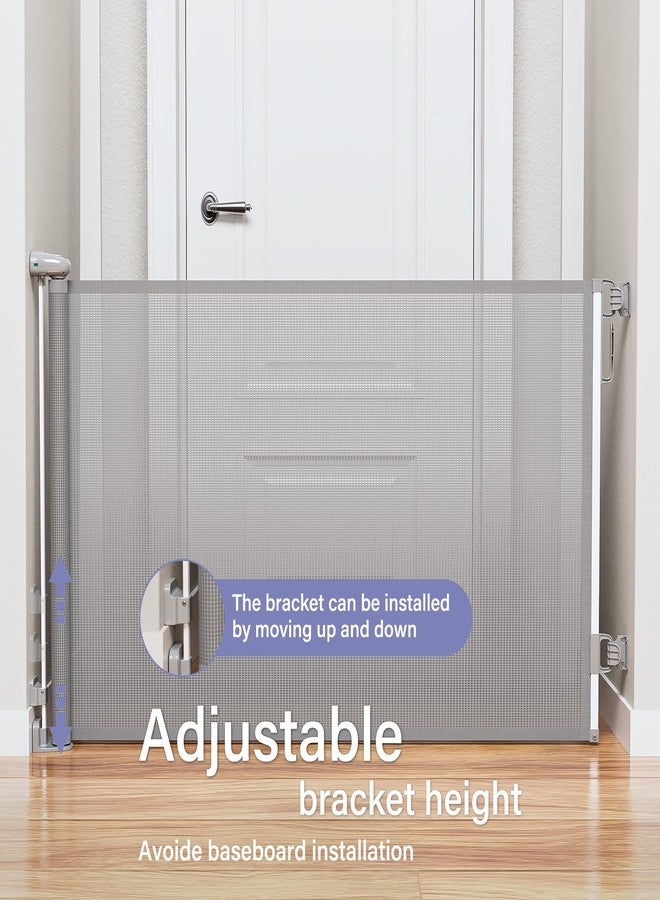 probebi Retractable Baby Gates Extra Wide, PRObebi Retractable Dog Gate for the House Extends to 54" Wide 34" Tall, Gates for Baby Indoor, Stair Gate for Outdoor, Staris, Hallways, Doorways, Deck, Porch - Image 2