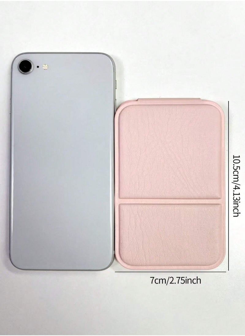 KHAJUL Pocket Mirror, Portable Folding Compact Makeup Mirror for Quick Touch-ups on the Go (Pink)  - Image 2