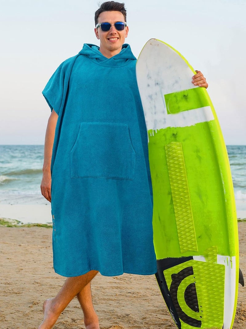 Suncube SUN CUBE Surf Poncho Changing Robe with Hood | Thick Quick Dry Microfiber Wetsuit Changing Towel for Surfing Beach Swim Outdoor Sports -Sea Blue - Image 2