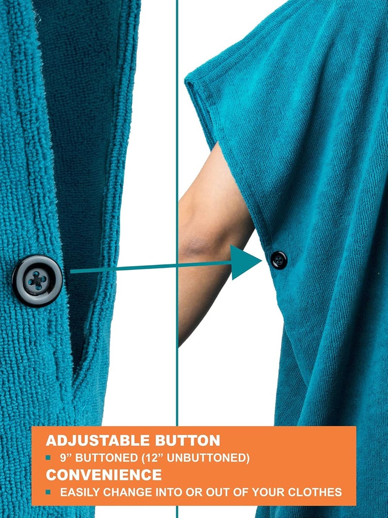 Suncube SUN CUBE Surf Poncho Changing Robe with Hood | Thick Quick Dry Microfiber Wetsuit Changing Towel for Surfing Beach Swim Outdoor Sports -Sea Blue - Image 5