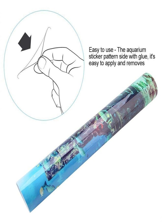 Fdit PVC Aquarium Background Underwater Poster Fish Tank Wall Decorations Sticker for Aquarium (61 * 41cm) - Image 2