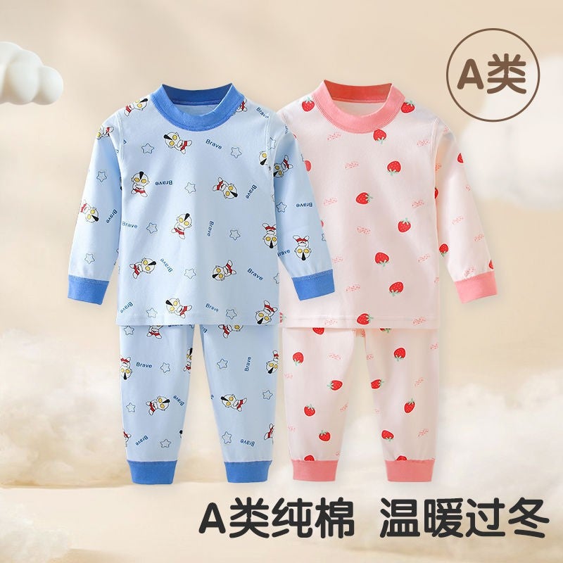Customized Kidsren'S Autumn Clothes And Long Trousers Set Spring & Fall Cotton Type A Baby Thermal Intimates For Boys And Girls Long-Sleeved Home Clothes - Image 2