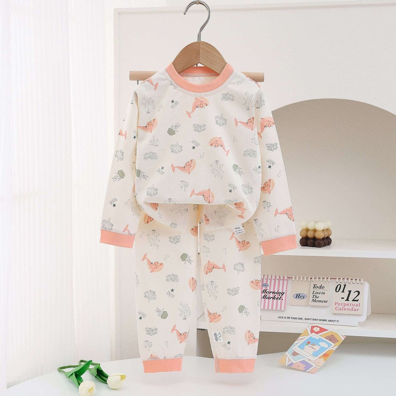 Customized Kidsren'S Autumn Clothes And Long Trousers Set Spring & Fall Cotton Type A Baby Thermal Intimates For Boys And Girls Long-Sleeved Home Clothes - Image 1