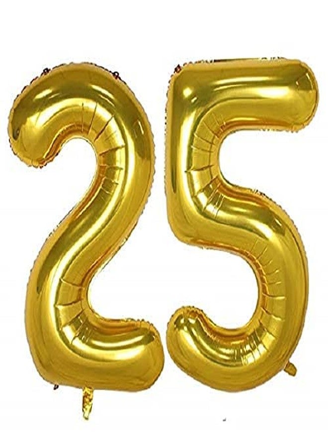 Prokart 16inch Birthday Foil 25 Number Helium Balloon Party Decoration Golden Pack of 2 |25 No. Balloons Birthday/Anniversary |Twenty Five Number - Image 1