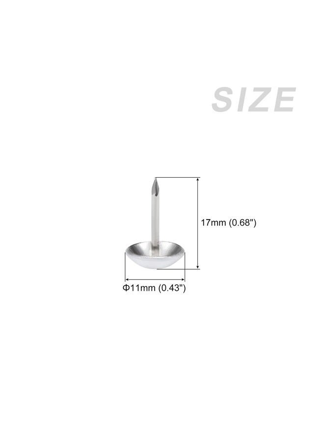 METALLIXITY Upholstery Nail Tacks (11x17x3.6mm) 25Pcs, Iron Round Thumb Push Pins - for House Construction, Home Kitchen Furniture, White - Image 2