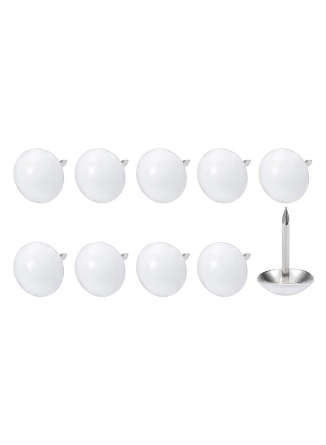 METALLIXITY Upholstery Nail Tacks (11x17x3.6mm) 25Pcs, Iron Round Thumb Push Pins - for House Construction, Home Kitchen Furniture, White - Image 1