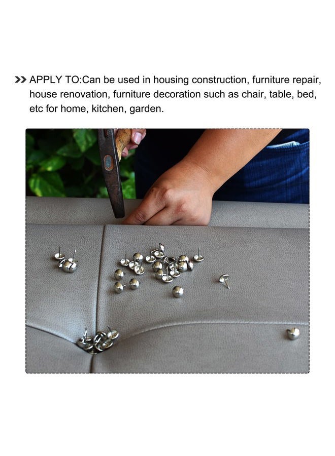 METALLIXITY Upholstery Nail Tacks (11x17x3.6mm) 25Pcs, Iron Round Thumb Push Pins - for House Construction, Home Kitchen Furniture, White - Image 4