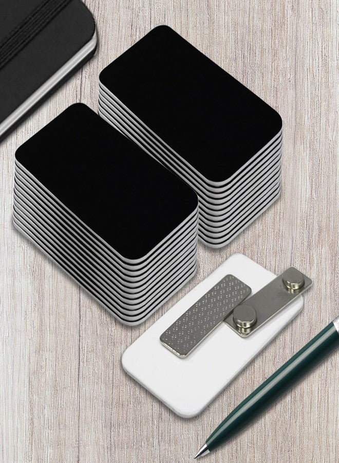 All Quality Name Tag/Badge Blanks - 25 Pack - Black 1-1/2" X 3", Round Corners, Magnetic Backing - Image 4