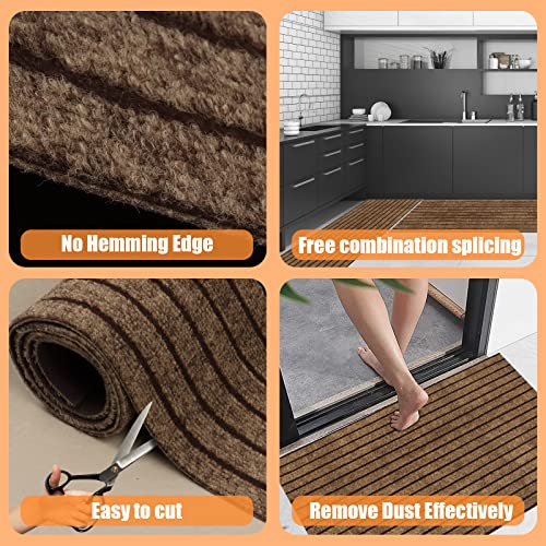 Weidear Hallway Runner Rug with Rubber Backing, Laundry Room Rug Non Slip, Washable Outdoor Indoor Rug Carpet Runner, Customized Area Rugs Mat for Entryway, Balcony, Deck-2FT x 6FT, Brown Stripe - Image 5
