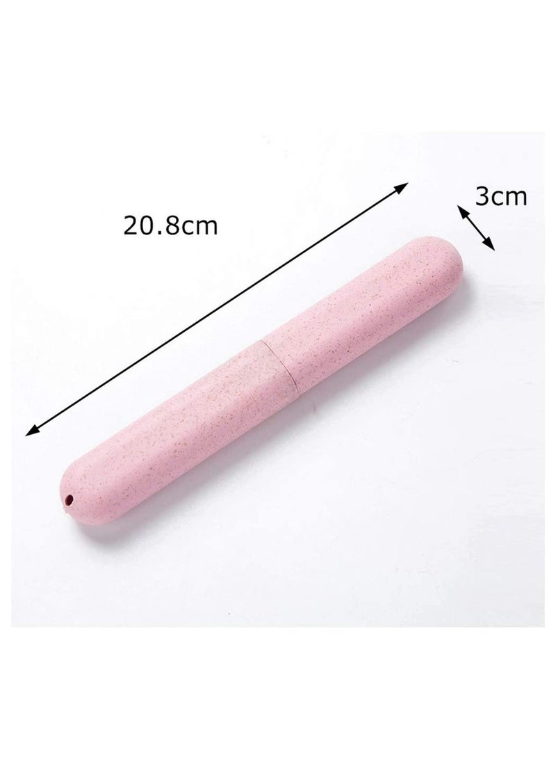 SYOSI 4 Pcs Travel Toothbrush Case Portable Toothbrush Storage Case Eco-Friendly Wheat Straw Toothbrushes Cover Case for Travel Camping School - Image 2