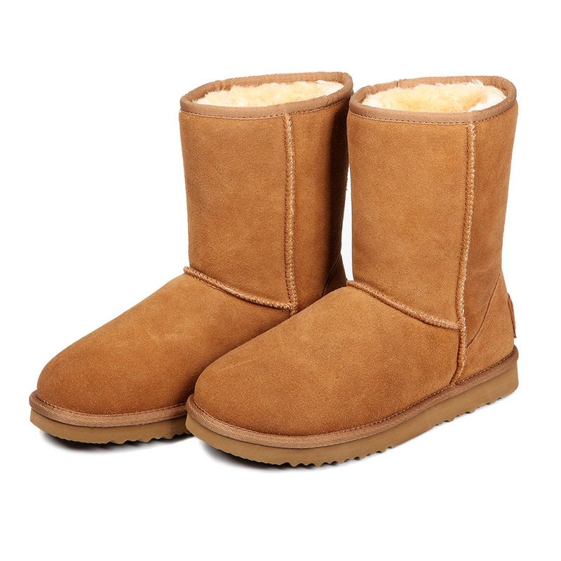 AUSLAND Genuine Suede Women's Boots Winter Short Boot Snow Boots for women Waterproof 10.5US Chestnut 5125 41EU - Image 5