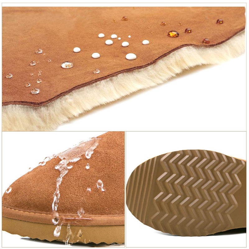 AUSLAND Genuine Suede Women's Boots Winter Short Boot Snow Boots for women Waterproof 10.5US Chestnut 5125 41EU - Image 3