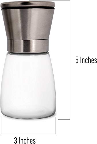 HOME EC Original Stainless Steel Salt or Pepper Grinder 1pk - Adjustable Ceramic Sea Salt Grinder or Pepper Mill - Tall Glass Spice Shaker - Spice Mill w/EBook - Image 5