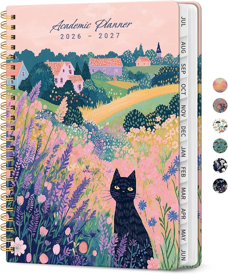 Taja Planner 2026-2027, Academic Year Weekly and Monthly Calender Planner, from Jul 2026 - Jun 2027, Spiral Bound School Planning Book, Perfect for Teacher, Student, Women & Men, A5 (6.3" x 8.5"), Meadow - Image 1