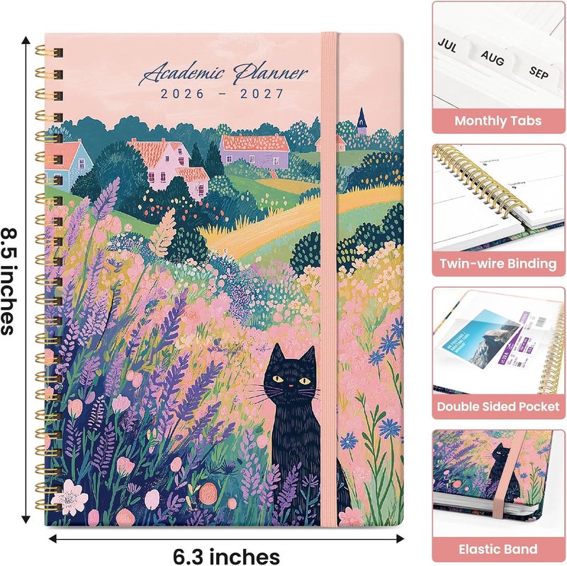 Taja Planner 2026-2027, Academic Year Weekly and Monthly Calender Planner, from Jul 2026 - Jun 2027, Spiral Bound School Planning Book, Perfect for Teacher, Student, Women & Men, A5 (6.3" x 8.5"), Meadow - Image 4