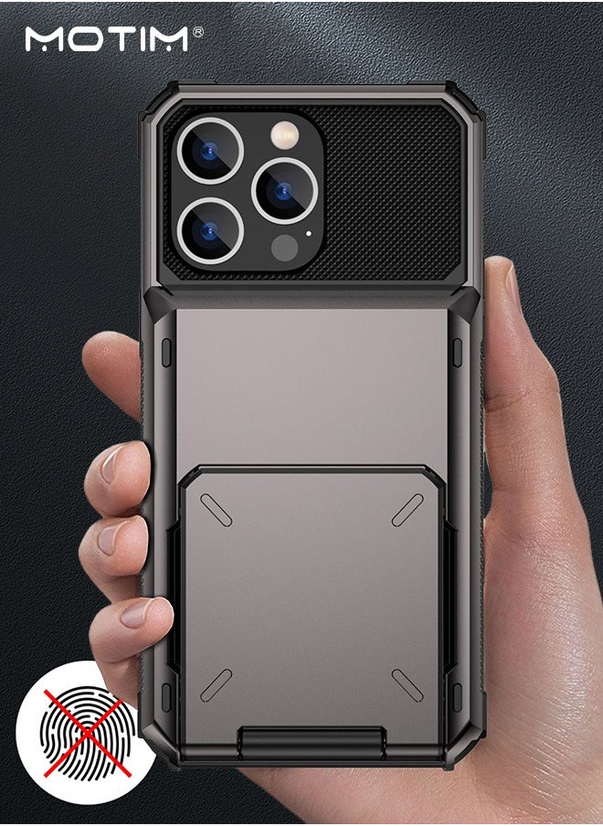 Motim Wallet Case for iPhone 14 Pro with Credit Card Holder, Airbag Protective Heavy Duty Phone Protective Case, Shockproof Cover with Hidden Card Slot  - Image 2