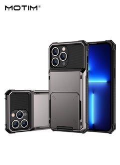 Motim Wallet Case for iPhone 14 Pro with Credit Card Holder, Airbag Protective Heavy Duty Phone Protective Case, Shockproof Cover with Hidden Card Slot  - Image 1
