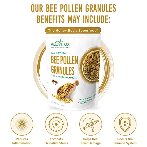 Alovitox Bee Pollen Granules 16 Oz | 100% Pure, Fresh Raw Bee Pollen | Superfood Packed Bee Pollen with Antioxidant, Protein, Vitamins & More | Nutritional Yeast & Gluten Free - Image 4