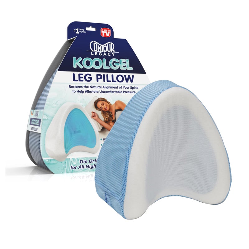 Contour Legacy Cool Leg  Knee Foam Support Pillow for Side Sleepers Soothing Relief for Back HIPS Knees Joints Nerves  Muscles