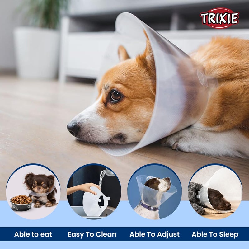 Trixie Protective Dog Collar with Clip Lock, Prevents The Pet from Licking or Chewing Wounds or Bandages, with Clip Lock for Quick & Accurate Installation - S-M, 31-38 cm/15 cm - Image 4