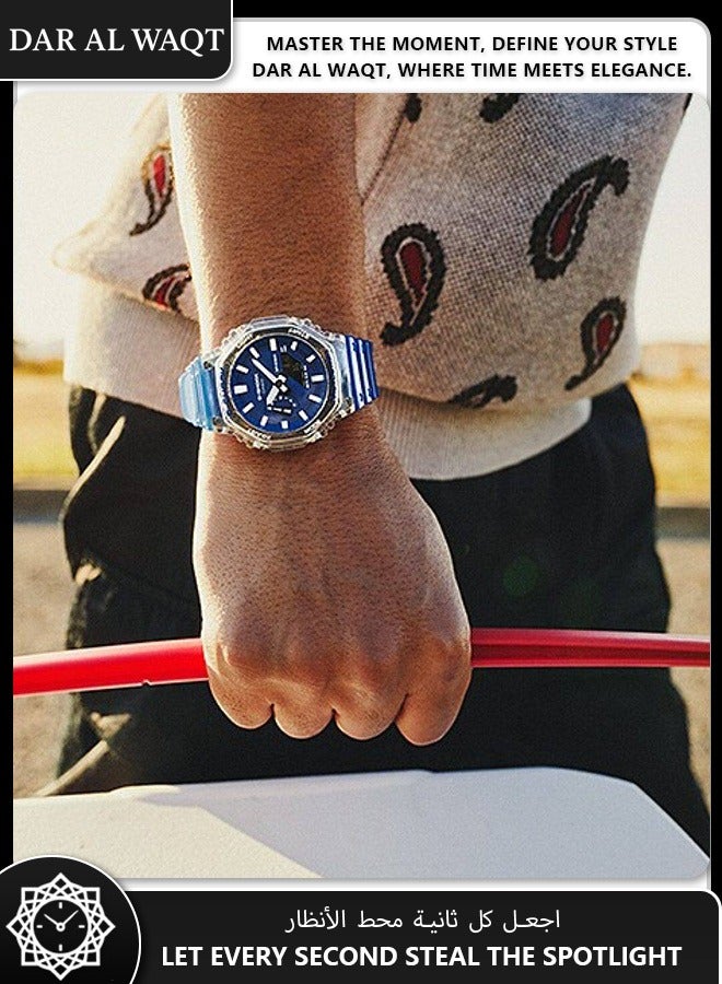 كاسيو ساعة كاسيو جي شوك GA-2100HC-2A من مجموعة الساحل المخفي - سوار راتنج شبه شفاف، حافة غير لامعة، شاشة رقمية وعقارب، ساعة للمدينة والهواء الطلق - Image 2