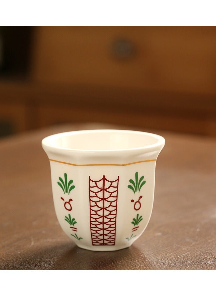 Vintage Floral Ceramic Tea Cup with Latte Art Design - Insulated, Reusable Espresso Mug for Coffee & Tea Lovers, 2 Pcs  - Image 2